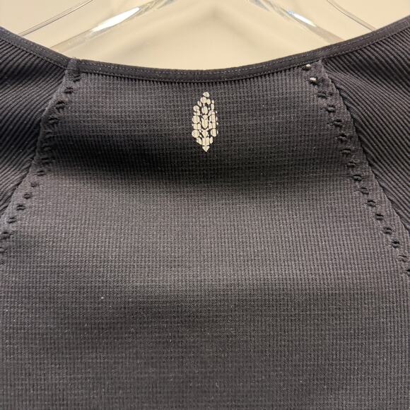 Free People FP Movement Cut It Out Black Long Sleeve Top Sz XS/S - Picture 6 of 11